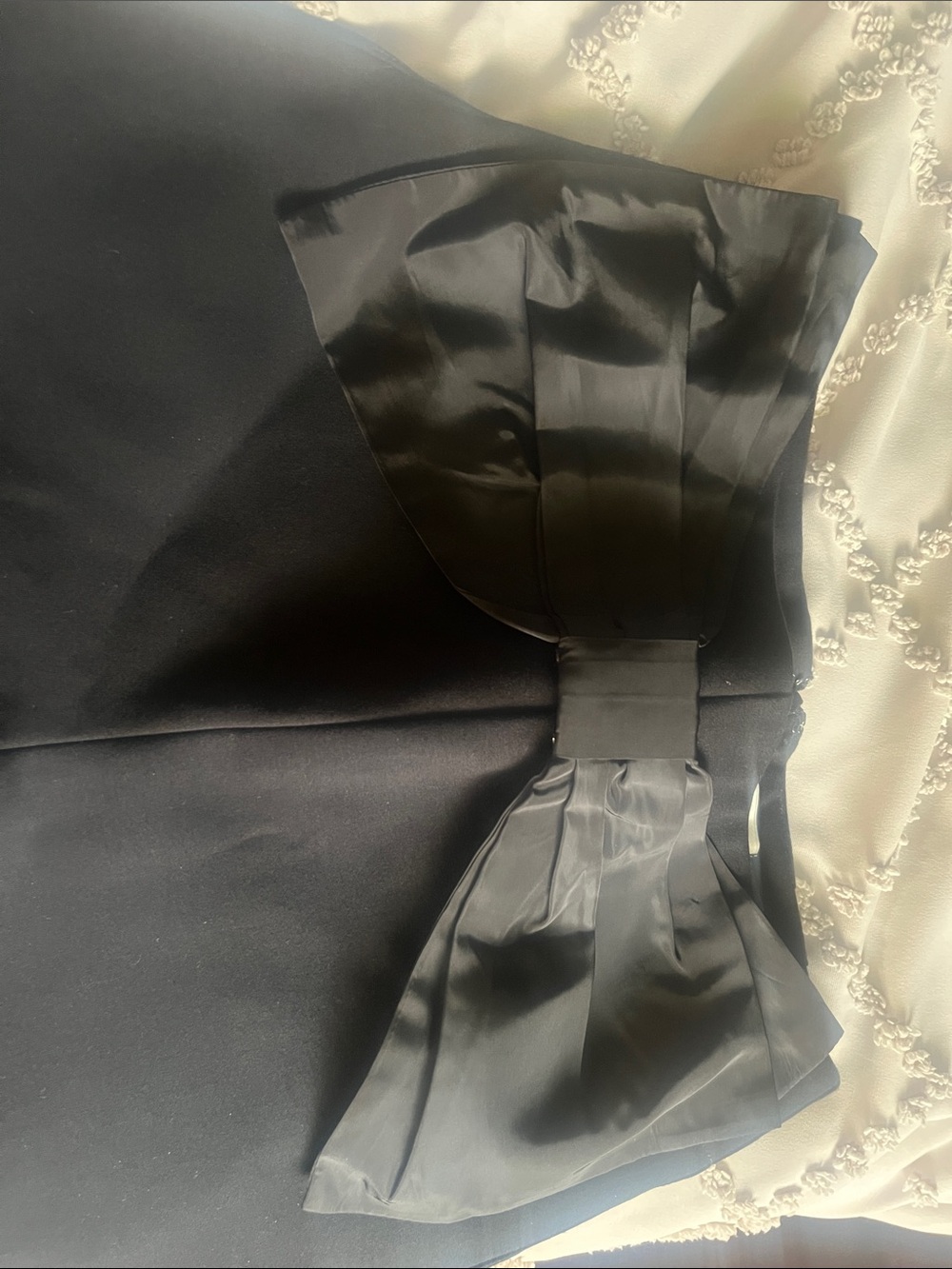 NWOT Maeve Colette black bow front wide leg crop (27 T)